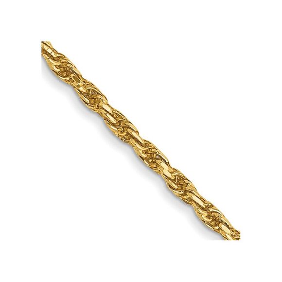 14k Gold 30in Diamond-cut Solid Machine Made Rope